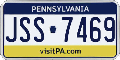 PA license plate JSS7469