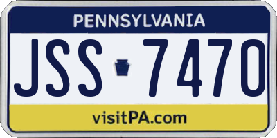 PA license plate JSS7470