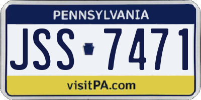 PA license plate JSS7471