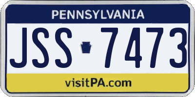 PA license plate JSS7473