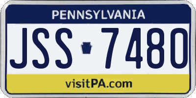 PA license plate JSS7480