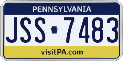 PA license plate JSS7483