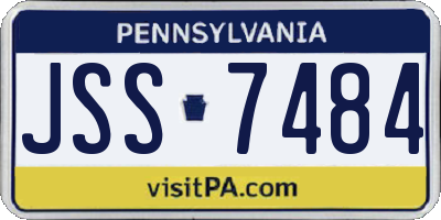 PA license plate JSS7484