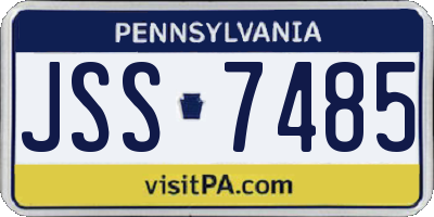 PA license plate JSS7485