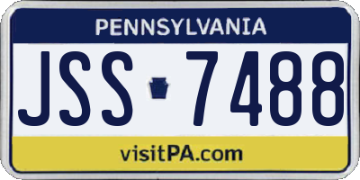 PA license plate JSS7488