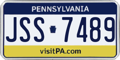 PA license plate JSS7489