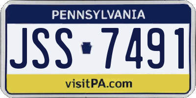 PA license plate JSS7491