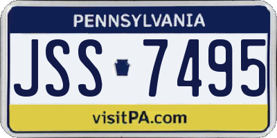 PA license plate JSS7495