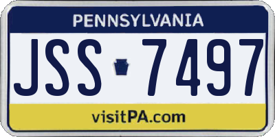 PA license plate JSS7497