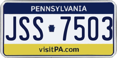 PA license plate JSS7503