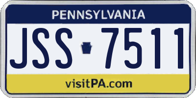 PA license plate JSS7511