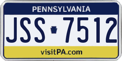 PA license plate JSS7512
