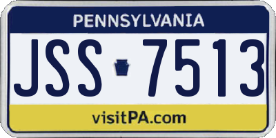 PA license plate JSS7513