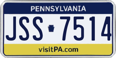 PA license plate JSS7514