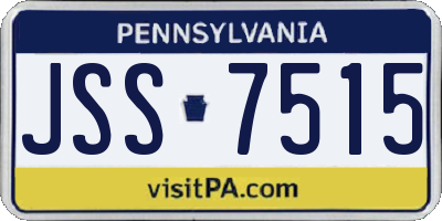 PA license plate JSS7515