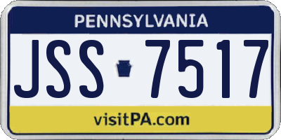 PA license plate JSS7517