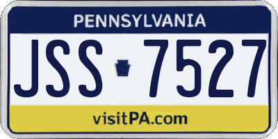 PA license plate JSS7527