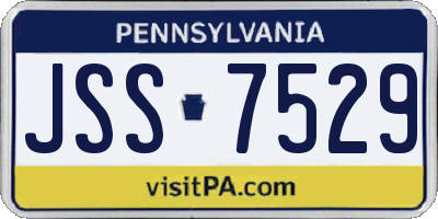 PA license plate JSS7529