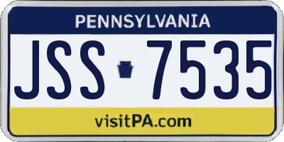 PA license plate JSS7535
