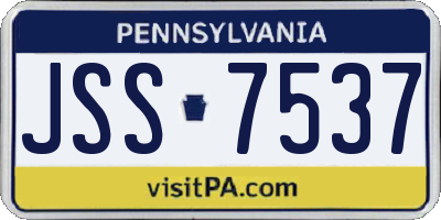 PA license plate JSS7537