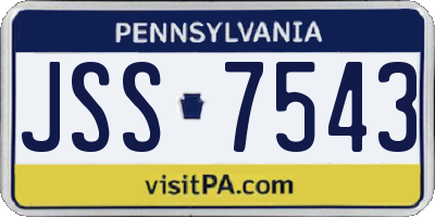 PA license plate JSS7543