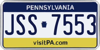 PA license plate JSS7553