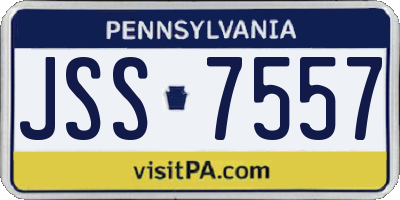 PA license plate JSS7557