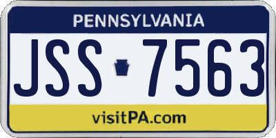 PA license plate JSS7563