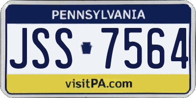 PA license plate JSS7564