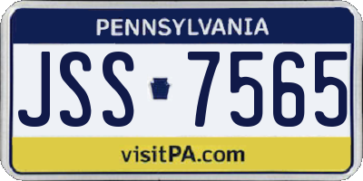 PA license plate JSS7565
