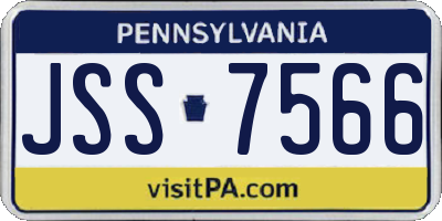 PA license plate JSS7566