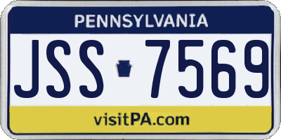 PA license plate JSS7569
