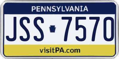 PA license plate JSS7570