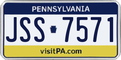 PA license plate JSS7571
