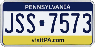 PA license plate JSS7573