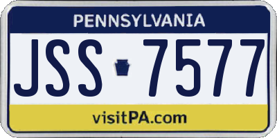 PA license plate JSS7577