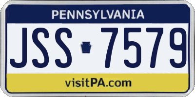 PA license plate JSS7579