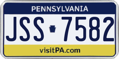 PA license plate JSS7582