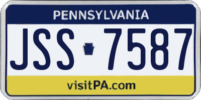 PA license plate JSS7587
