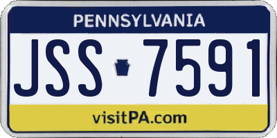 PA license plate JSS7591