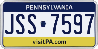 PA license plate JSS7597