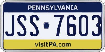 PA license plate JSS7603