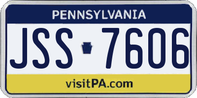 PA license plate JSS7606