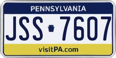 PA license plate JSS7607