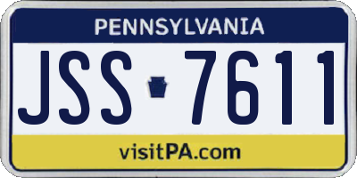 PA license plate JSS7611