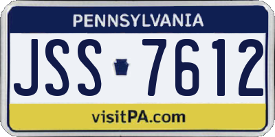 PA license plate JSS7612
