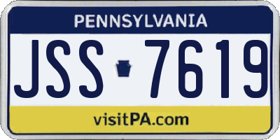 PA license plate JSS7619