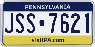 PA license plate JSS7621