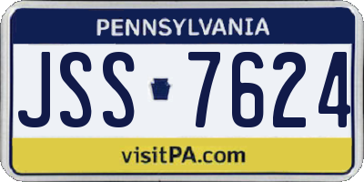 PA license plate JSS7624