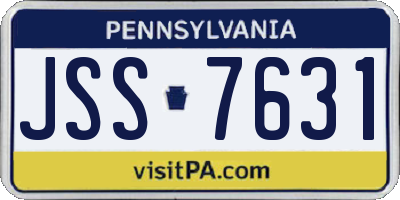 PA license plate JSS7631